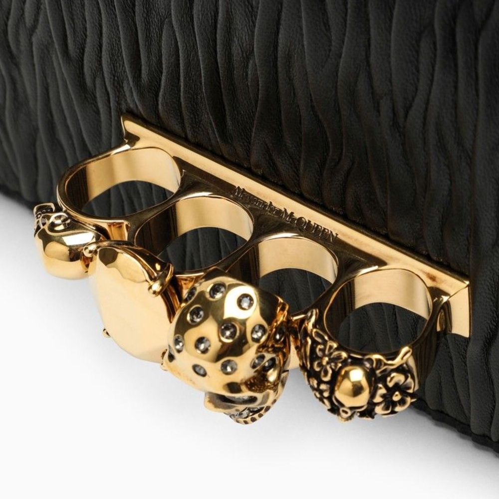 Alexander Mcqueen Jewelled Satchel Black Nappa Bag - Picture 6 of 6